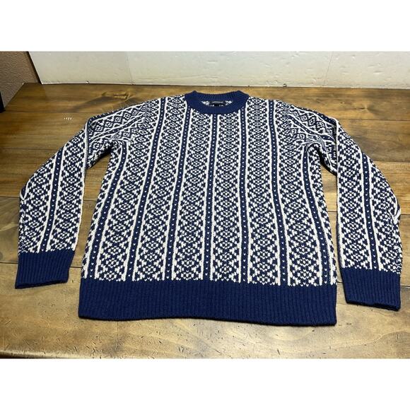 J Crew 100% Lambs Wool Jacquard Geometric Nordic Ski Sweater